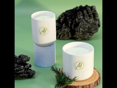 400 ग्राम निःशुल्क नमूना सफेद धातु ढक्कन सिरेमिक जार सुगंधित मोमबत्ती 10*10 सेमी