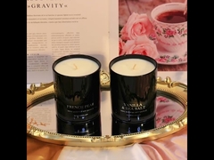 संरक्षित फूल मोम लकड़ी का ढक्कन क्रिसमस सुगंधित मोमबत्ती उपहार बॉक्स काला हरा