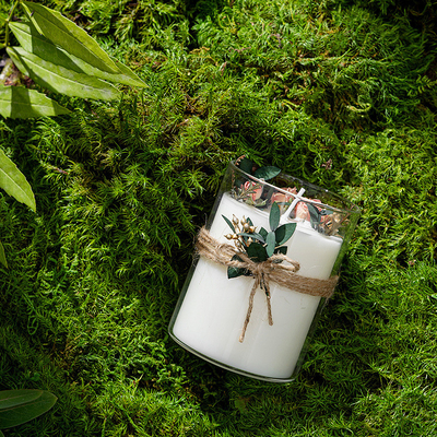 AROMA HOME कस्टम लक्ज़री प्राइवेट लेबल गिफ्ट बॉक्स ग्लास जार हीलिंग क्रिस्टल आध्यात्मिक अरोमाथेरेपी सुगंधित सोया मोमबत्तियाँ