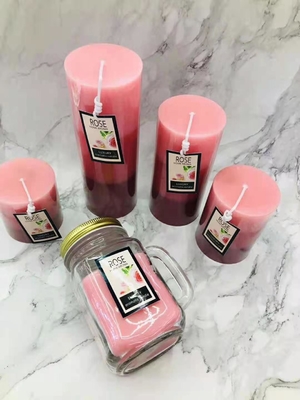 तनाव से राहत के लिए 3.5oz 4.5oz हस्तनिर्मित सोया मोमबत्तियां स्तंभ सुगंधित मोमबत्तियां