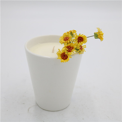 अरोमा होम टी कप सिरेमिक सोया मोमबत्ती सुगंधित मैट व्हाइट 7oz