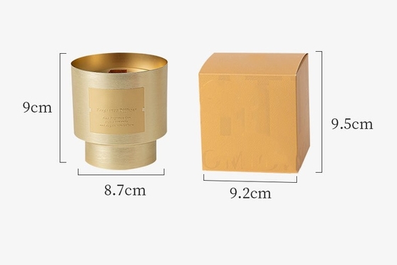 AROMA HOME कस्टम यूनिक प्राइवेट लेबल वुड विक लक्ज़री सोया वैक्स गोल्ड प्लेटेड मेटल जार कैंडल वैलेंटाइन डे गिफ्ट के लिए