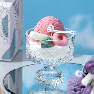 घर की सजावट के लिए AROMA HOME Unique Ice Cream सुगंधित मोमबत्ती हस्तनिर्मित ग्लास सोया मोम मोमबत्तियाँ क्रिसमस उपहार
