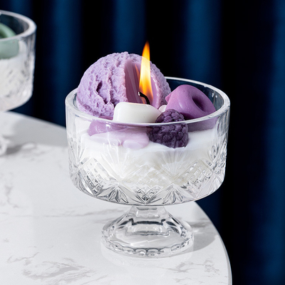 घर की सजावट के लिए AROMA HOME Unique Ice Cream सुगंधित मोमबत्ती हस्तनिर्मित ग्लास सोया मोम मोमबत्तियाँ क्रिसमस उपहार