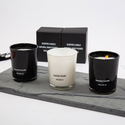 AROMA HOME हाई लेवल ग्लास जार कैंडल्स 2.5OZ 7.6OZ 10OZ ब्लैक व्हाइट सेंटेड में