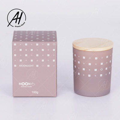 AROMA HOME ग्लास जार वुड लिड स्मोकलेस सोया वैक्स कैंडल प्राइवेट लेबल 5.5OZ 7OZ 8OZ
