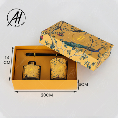 AROMA HOME लग्जरी रीड डिफ्यूज़र नेचुरल ऑयल एयर फ्रेशनर सेंट कैंडल गिफ्ट सेट
