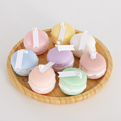 नाज़ुक रंगों के साथ सुरक्षित अद्वितीय Macaron हस्तनिर्मित सुगंधित मोमबत्तियाँ