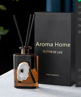 AROMA HOME एम्बर क्रिस्टल एसेंशियल ऑयल रीड डिफ्यूज़र बेडरूम के लिए 180ml सेट करता है