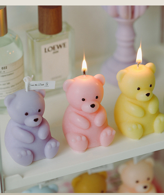 AROMA HOME DIY क्यूट टेडी बियर के आकार की सुगंधित मोमबत्ती अनुकूलित